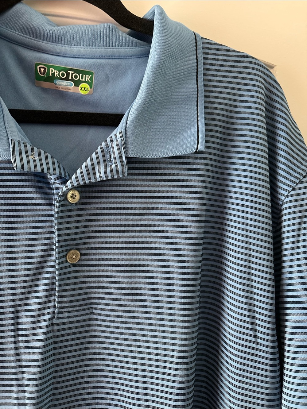 Pro Tour Golf Polo Size XXL Blue with Black Stripes EUC